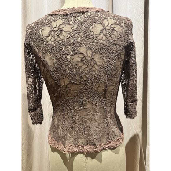 Vintage Ann Ferriday Stock Cotton Lace Hook N Eye Corset Top M - Picture 3 of 5